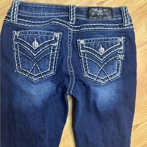 Miss Me Blue Boot Cut Jeans with Decorative Stitching